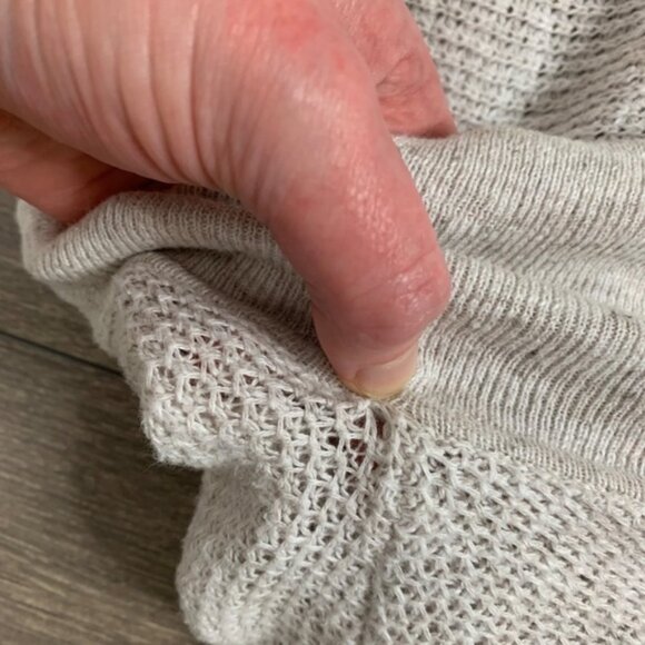 Lou and Grey Knit Cardigan Sweater Draped Open front Oatmeal Grey Beige Large - Picture 11 of 12